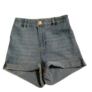 Divided H&M High waist medium wash denim shorts womens size 2 NWT